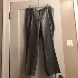 Metallic silver banana republic trousers